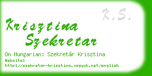 krisztina szekretar business card
